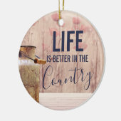 Das Leben ist besser im Land Zitat mit Milch kann Keramik Ornament (Links)