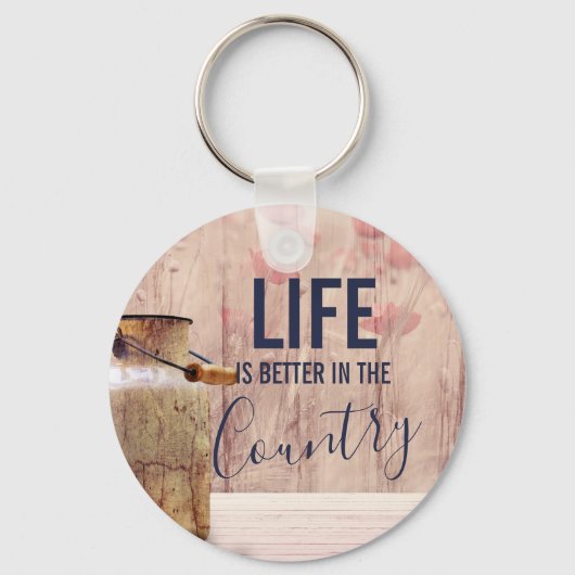 Das Leben ist besser im Land Zitat mit Milch kann Schlüsselanhänger (Vorderseite)