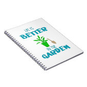 Das Leben ist besser im T - Shirt des Gartens Notizblock (Rechte Seite)