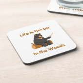 Das Leben ist besser im Wald auf einem Getränkeuntersetzer (Linke Seite)