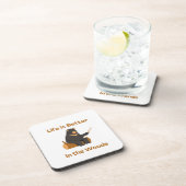 Das Leben ist besser im Wald auf einem Getränkeuntersetzer (Rechte Seite)