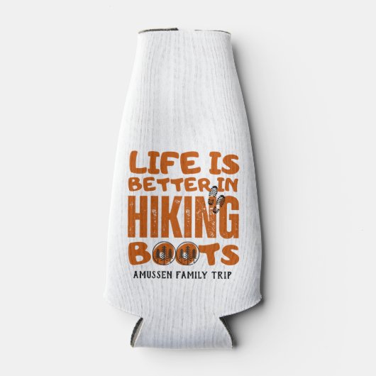 Das Leben ist besser im Wanderstiefel. Flaschenkühler (Vorderseite)