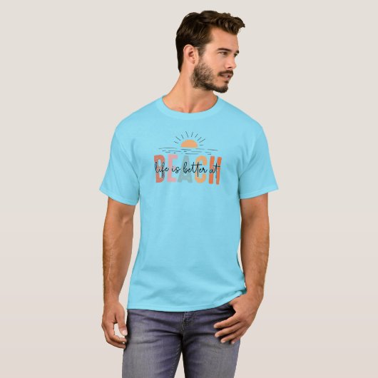 Das Leben ist besser in Beach Retro Sommerferien T-Shirt (Vorne ganz)