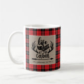 Das Leben ist besser in Cabin Buffalo Kariert Burl Kaffeetasse (Links)