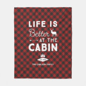 Das Leben ist besser in Cabin Family Buffalo Karie Fleecedecke (Vorderseite)