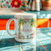 Das Leben ist besser in Chanclas Tropical Palm Tre Kaffeetasse