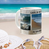 Das Leben ist besser in der Beach Foto Collage Tas Kaffeetasse