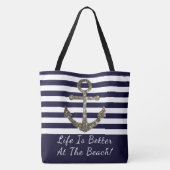 Das Leben ist besser in der Beach Nautical Beach B Tasche (Rückseite)