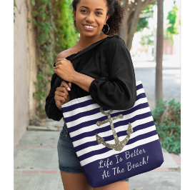 Das Leben ist besser in der Beach Nautical Beach B Tasche