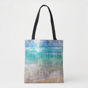 Das Leben ist besser in der BeachCanvas-Tasche Tasche