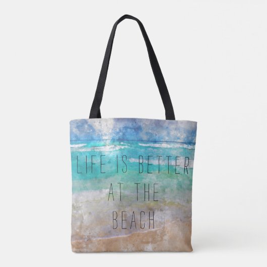 Das Leben ist besser in der BeachCanvas-Tasche Tasche (Rückseite)