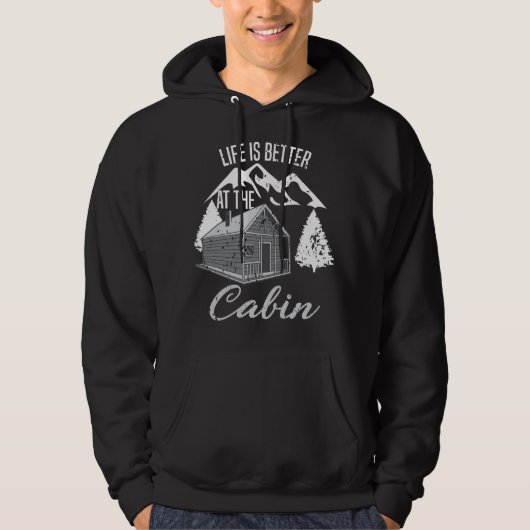 Das Leben ist besser in der Hütte Camper Hütte Hik Hoodie (Vorderseite)