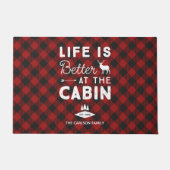 Das Leben ist besser in der Hütte Rustikaler Famil Fußmatte (Vorderseite)