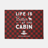 Das Leben ist besser in der Hütte Rustikaler Famil Fußmatte (Vorderseite)