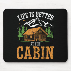 Das Leben ist besser in der Hütte Vintage Outdoor  Mousepad