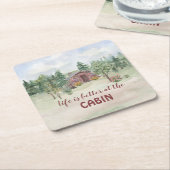 Das Leben ist besser in der Kiefernkiefernhöhle. Rechteckiger Pappuntersetzer (angewinkelt)