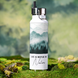 Das Leben ist besser in der Natur Foto anpassen Trinkflasche