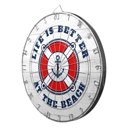 Das Leben ist besser in der nautischen Ankerboje a Dartscheibe (Vorderseite rechts)