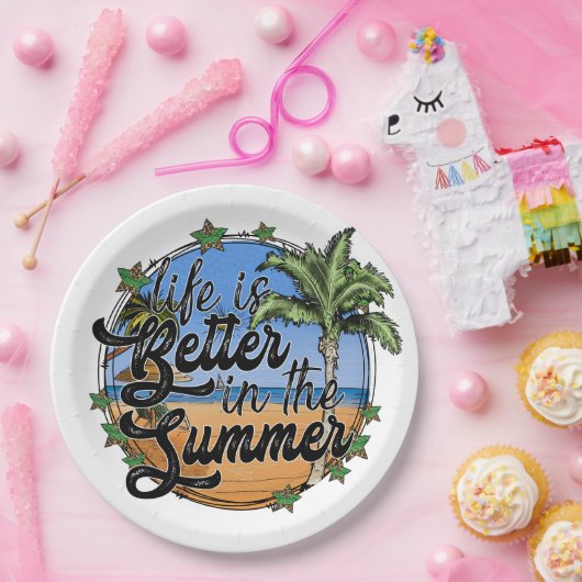 Das Leben ist besser in der Sommerpapierplatte Pappteller (Party)