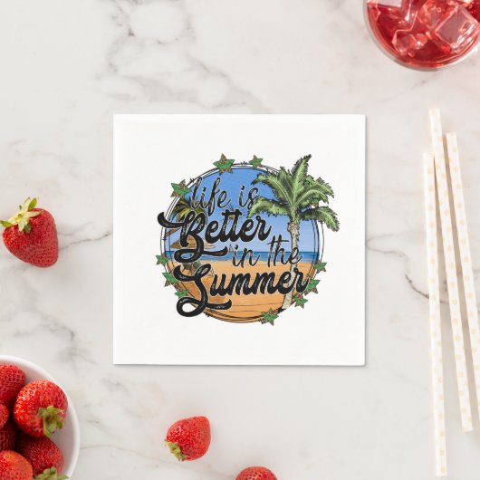 Das Leben ist besser in der Sommerzeitung Napkin Serviette (Beispiel)