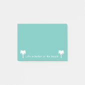 Das Leben ist besser in der Strandpalme aquamarin Post-it Klebezettel (Vorderseite)