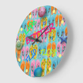 Das Leben ist besser in Flip Flops Beach House Große Wanduhr (Winkel)