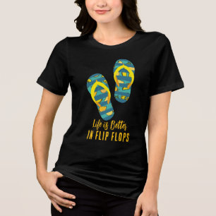 Das Leben ist besser in Flip Flops, die individuel Tri-Blend Shirt