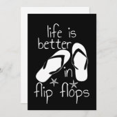 Das Leben ist besser in Flip Flops Einladung (Vorne/Hinten)