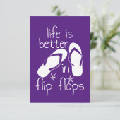 Das Leben ist besser in Flip Flops Einladung (Stehend Vorderseite)