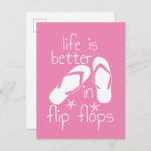 Das Leben ist besser in Flip Flops Einladungspostkarte (Vorne/Hinten)