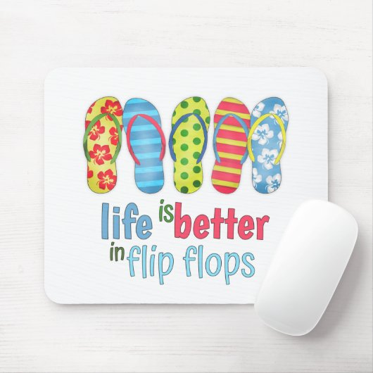Das Leben ist besser in Flip Flops farbenfroh Nied Mousepad (Mit Mouse)