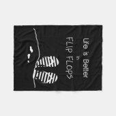 Das Leben ist besser in Flip Flops Fleecedecke (Vorderseite (Horizontal))
