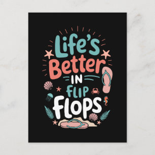Das Leben ist besser in Flip Flops - Fun Tropical Feiertagspostkarte