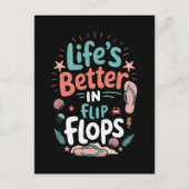 Das Leben ist besser in Flip Flops - Fun Tropical Postkarte (Vorderseite)