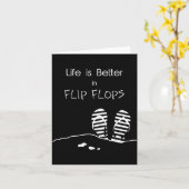 Das Leben ist besser in Flip Flops Karte (Gelbe Blume)
