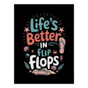 Das Leben ist besser in Flip-Flops – Lustiger trop Poster
