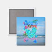 Das Leben ist besser in Flip Flops Magnet (Vorderseite/Rückseite)