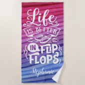 Das Leben ist besser in Flip Flops Niedlich Person Strandtuch (Vorderseite)