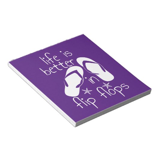 Das Leben ist besser in Flip Flops Notizblock (angewinkelt)