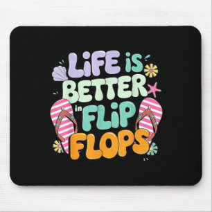 Das Leben ist besser in Flip Flops Retro Sommer St Mousepad