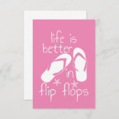 Das Leben ist besser in Flip Flops RSVP Karte (Vorne/Hinten)