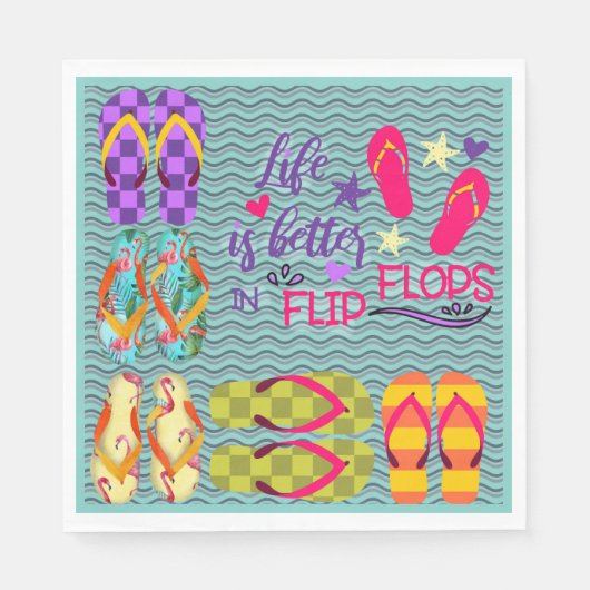Das Leben ist besser in Flip Flops Serviette (Vorderseite)