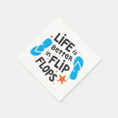 Das Leben ist besser in Flip Flops Serviette (Ecke)