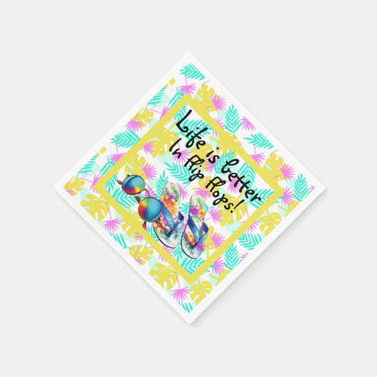 Das Leben ist besser in Flip Flops Serviette (Ecke)