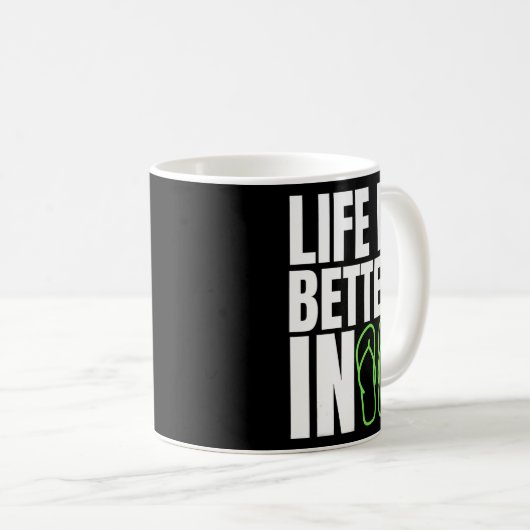 Das Leben ist besser in Flip Flops Sommer Beach Ga Kaffeetasse (VorderseiteRechts)