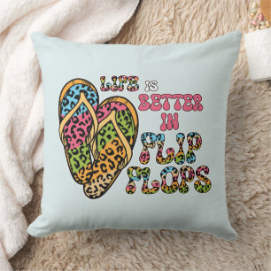 Das Leben ist besser in Flip Flops - Sommerwochen Kissen