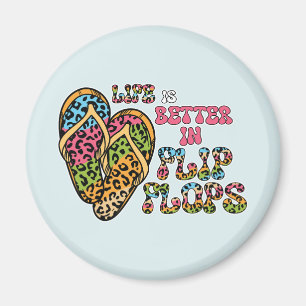 Das Leben ist besser in Flip Flops - Sommerwochen Magnet