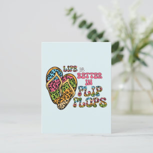 Das Leben ist besser in Flip Flops - Sommerwochen Postkarte