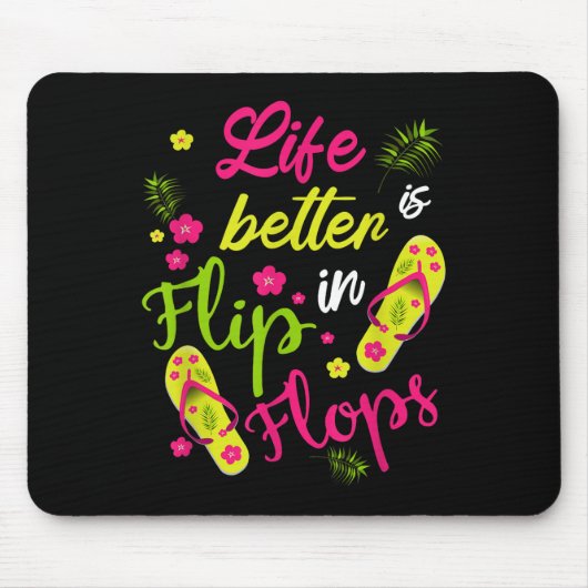 Das Leben ist besser in Flip Flops - Strand Mousepad (Vorne)