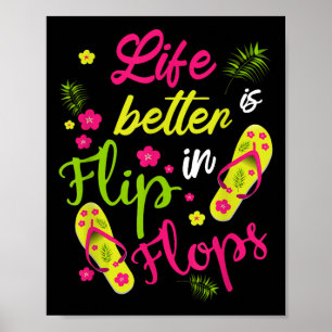 Das Leben ist besser in Flip Flops - Strand Poster